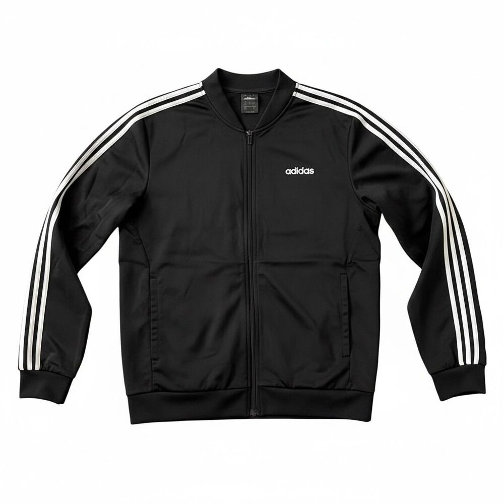 adidas Men’s Track Jacket M Black White 3-Stripes Full Zip